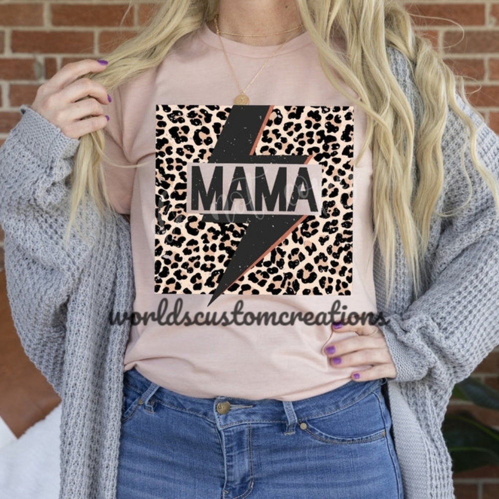 Mama leopard bolt tee - Picture 1 of 4